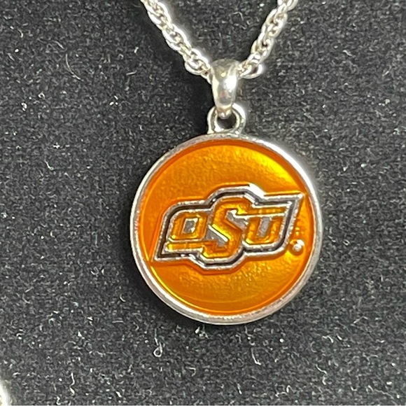 Double-Strand Oklahoma State Necklace with OSU and Cowboys Pendants - Picture 3 of 8